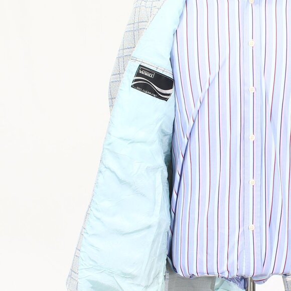 Vintage 1970s 40R Blue Check 2-Button Sport Coat Blazer Jacket T574 - Picture 9 of 11